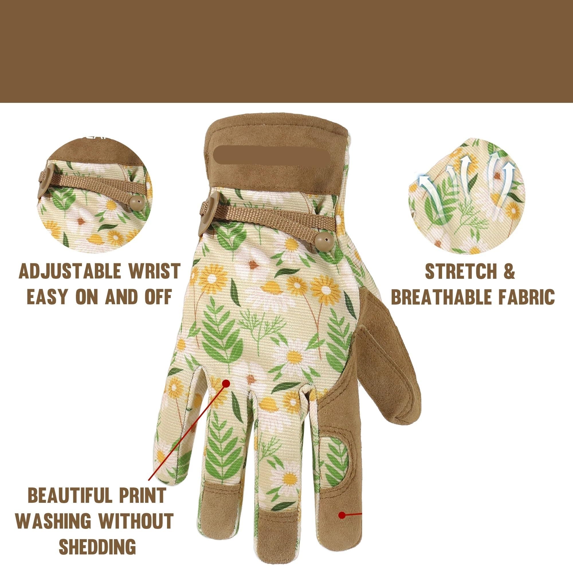 Gartenhandschuhe for Damen, atmungsaktive Damen-Gartenhandschuhe aus Leder, Geschenk for Gärtner Für die Gartenarbeit(M)