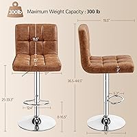 Vista 3 de Yaheetech - Juego de 4 taburetes de bar, taburetes giratorios de piel sintética PU, sillas de mostrador ajustables en altura, taburetes modernos