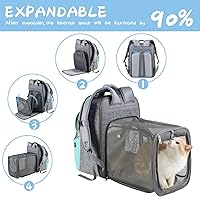 Vista 5 de SEVVIS Mochila para gatos expandible Mochila transportadora para gatos Mochila expandible para mascotas para perros pequeños, mochilas de malla