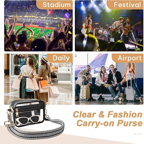 Miniatura 6 de Clear Crossbody Bag Stadium Approved, Small Clear Stadium Bag Purses for Women Concerts Sports Events
