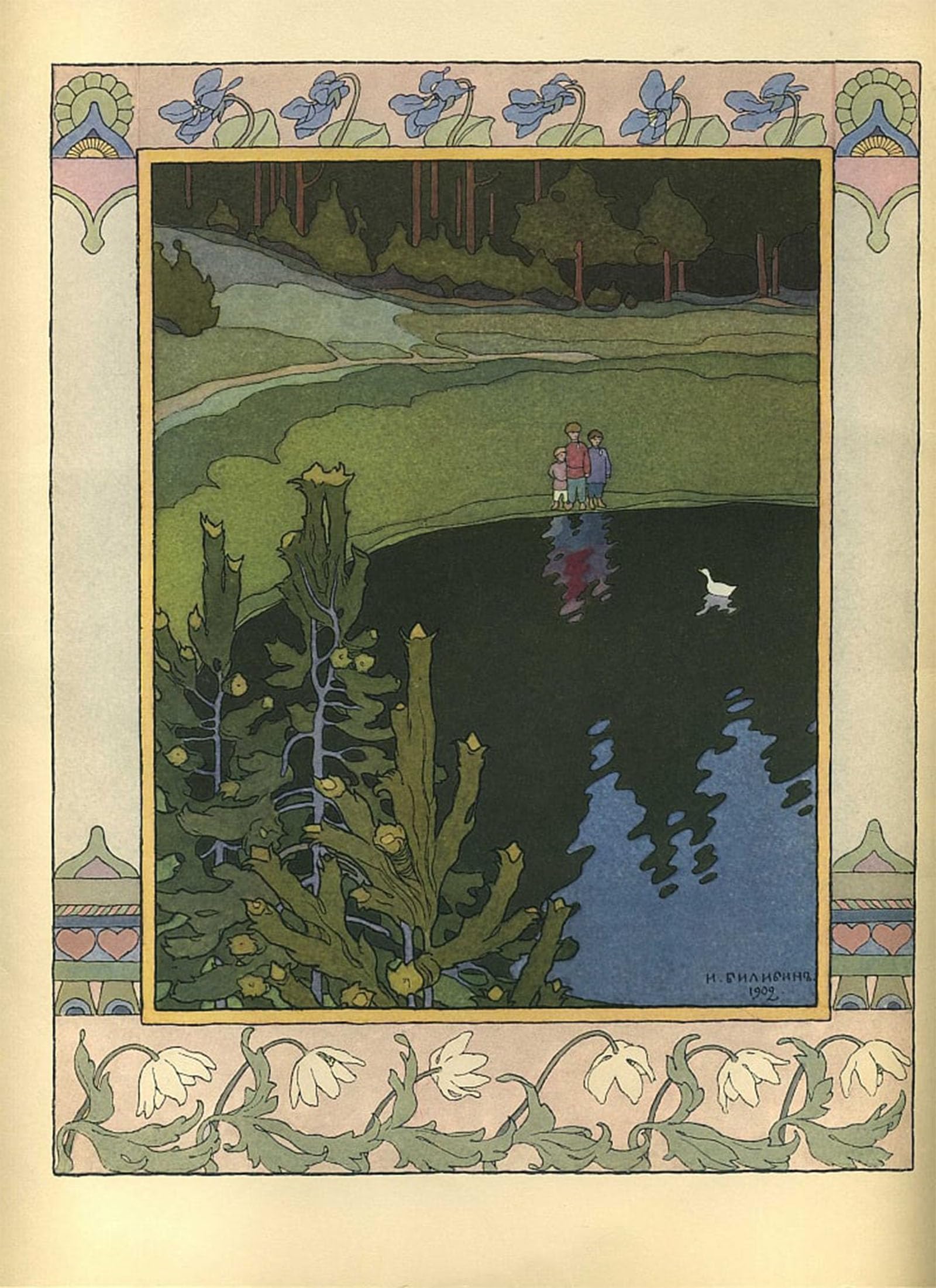 Imagen en lienzo L'anatra bianca de Bilibin para decorar salones elegantes 5