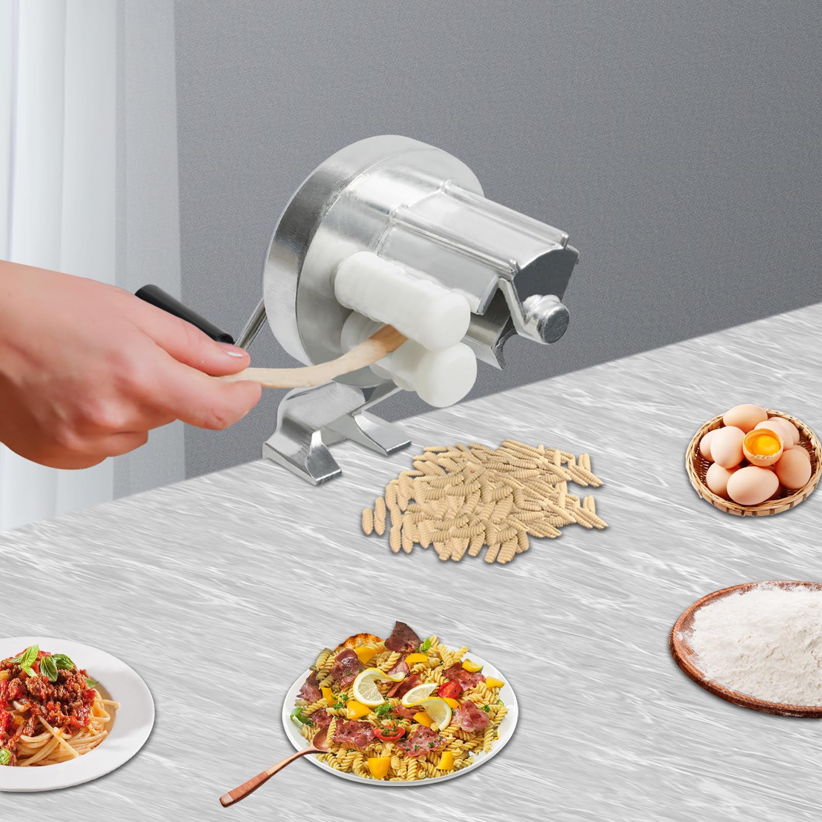 Macchina per pasta manuale Cavatelli Portatile Macchina per Pasta Maker con manovella Maker per Circa All'interno 5 cm Macchina Gnocchi Macchina per Pasta Macchina per Casa Stradali Ristoranti