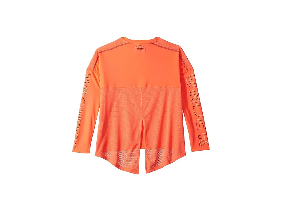 

Under Armour Kids Tech Long Sleeve (Big Kids) (After Burn/Purple Switch) Girl's Clothing, Orange