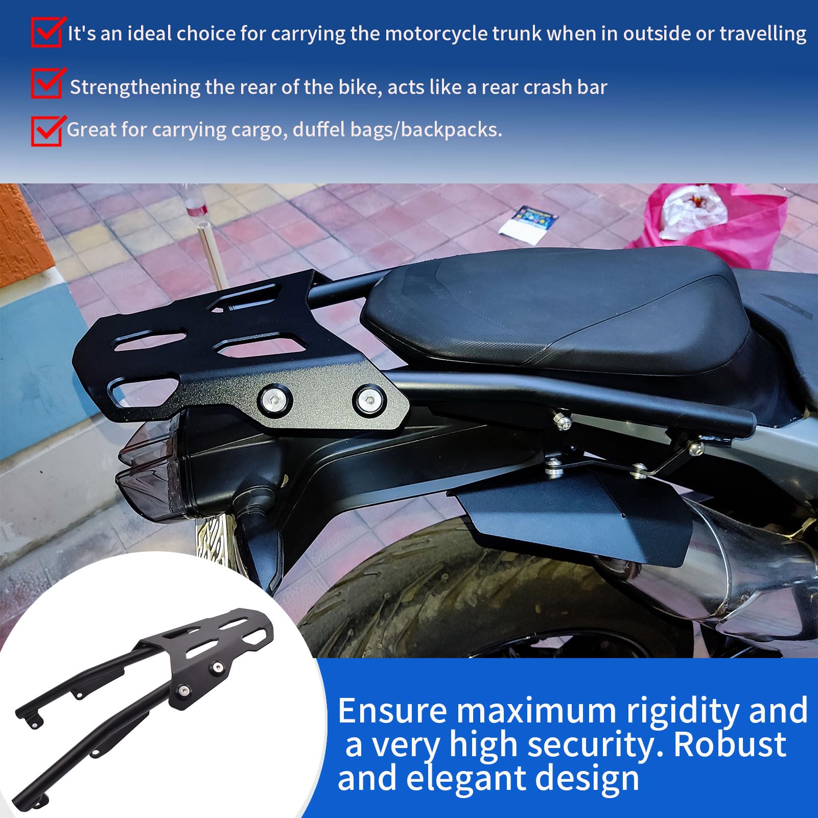 Portapacchi per moto, portapacchi posteriore per moto, portapacchi per ripiano, adatto per K&T&M Duke 790 DUKE790 DUKE-790 Accessori 2018 2019 2020