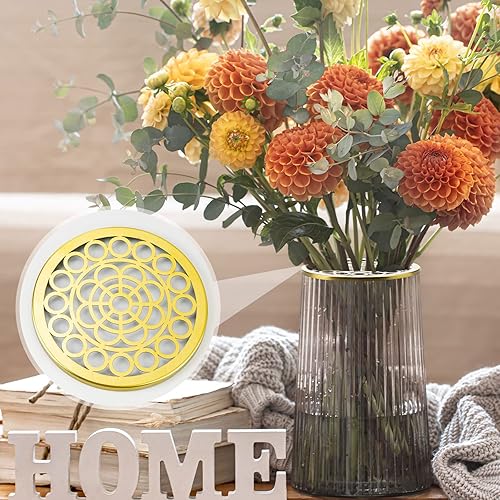 Miniatura 2 de ISKYBOB 2 tapas de metal para arreglos florales, rejillas de alambre de acero inoxidable con diseño de rana de flores de 4.7 in  4.7 pulgadas, tapa