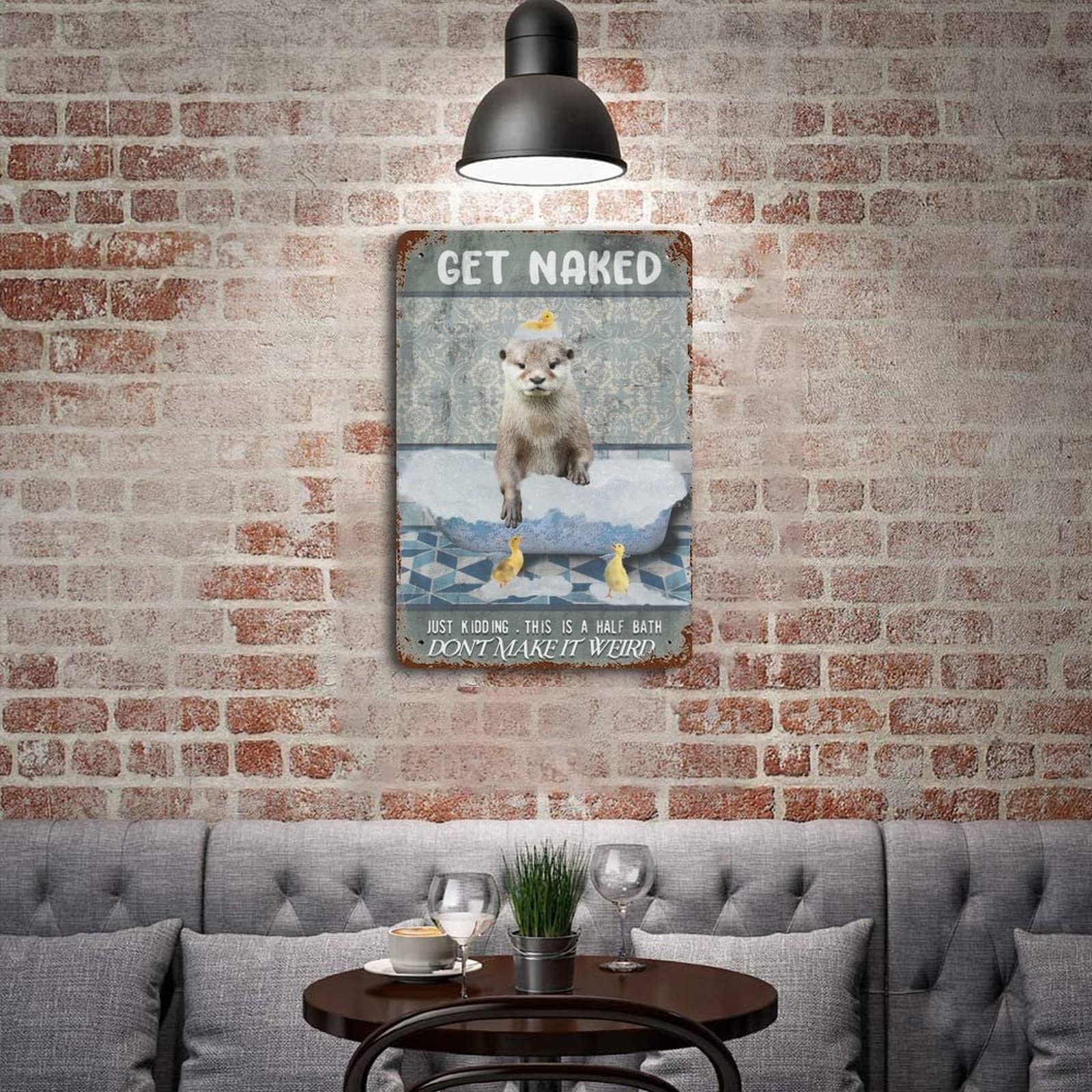 Inga Guinea Pig Get Naked Unless You Are Just Visiting Funny Guinea Pig For Bathroom Decor Targa in metallo per compleanno, 20,3 x 30,5 cm