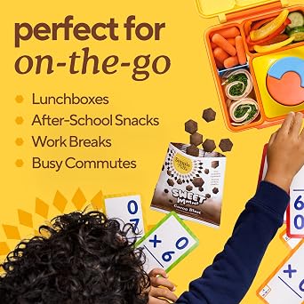 Simple Mills Cocoa Blast Sweet Mmms Baked Snack Packs, 8 Total Count, Bite-Sized Gluten Free Snacks Dusted with Cocoa Powder, Sweetened with Coconut Sugar, Light and Airy Crispy Texture, 0.7 oz