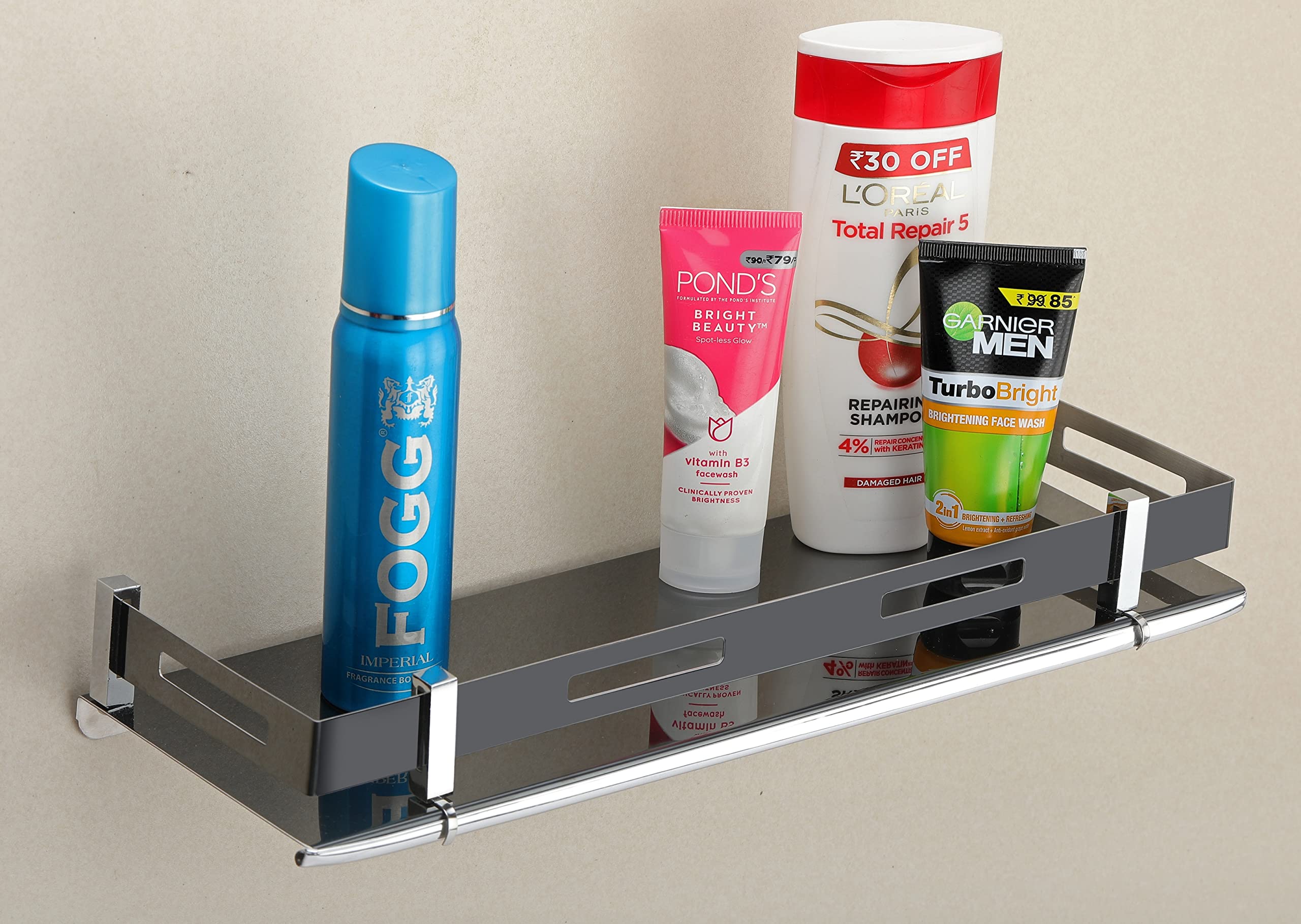 iSTAR Stainless Steel Bathroom Shelf/Kitchen Shelf/Bathroom Shelf and Rack/Bathroom Accessories Silver Stainless Steel Wall Shelf (12 X 5 Inches, Rose Gold) — Amazon image 5