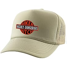 ALLNTRENDS Biker Highly Dangerous Embroidered Trucker Hat Adult Baseball Cap Adjustable Snapback