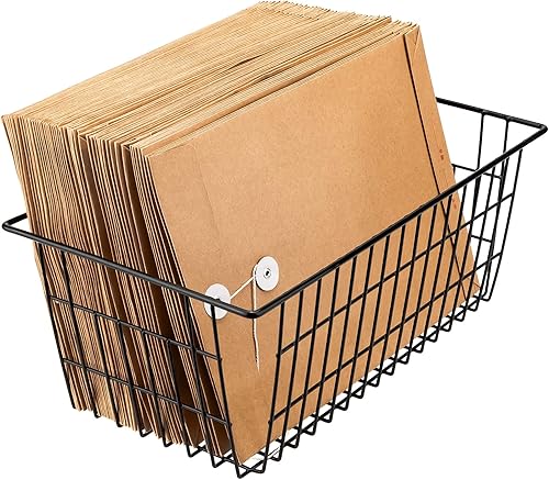 Miniatura 2 de Slideep Organizador de alambre grande de granja, cesta de almacenamiento de alimentos para armarios de cocina, oficina, baño, despensa, organización