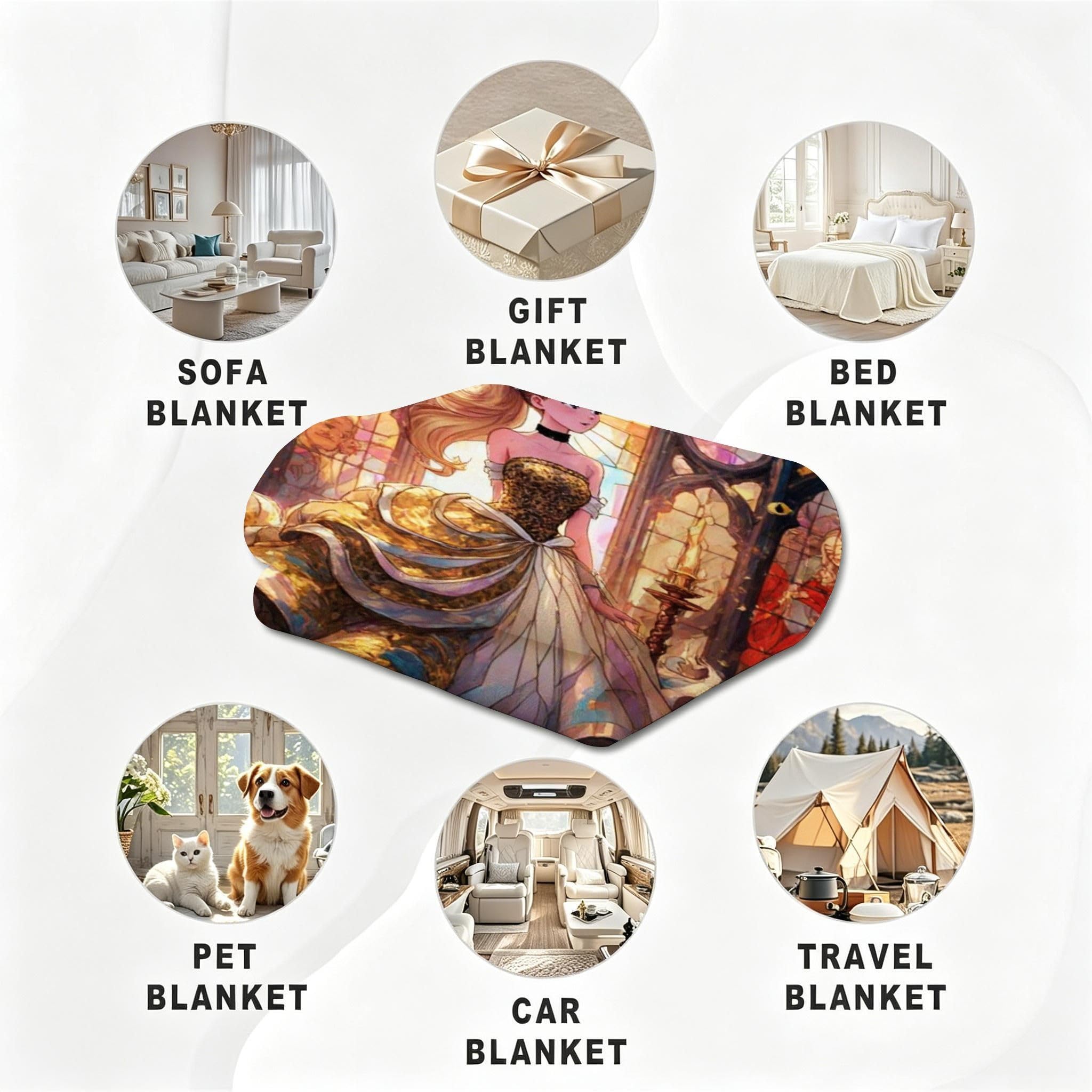 Coperta Pile Matrimoniale 240x260 cm Ragazza Gialla, Coperta XXL Super Morbida Multiuso Come Copriletto o Plaid da Salotto, Calda e Leggera, Protezione dal Freddo, AW7038