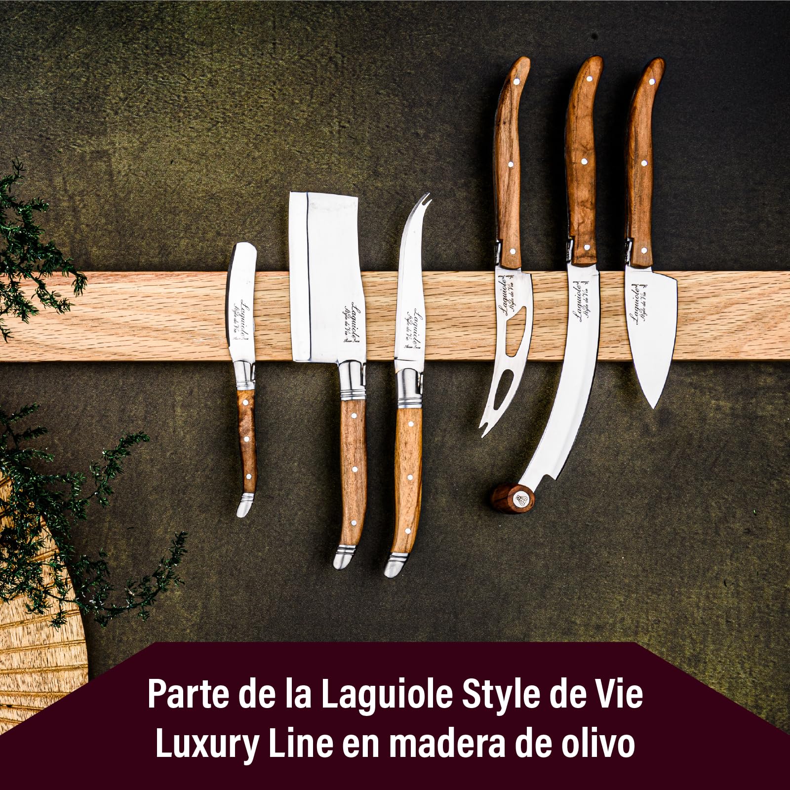 Laguiole Style De Vie Laguiole Estilo De Vie cuchillo de queso línea de conductos de lujo, de 3 pedazos,