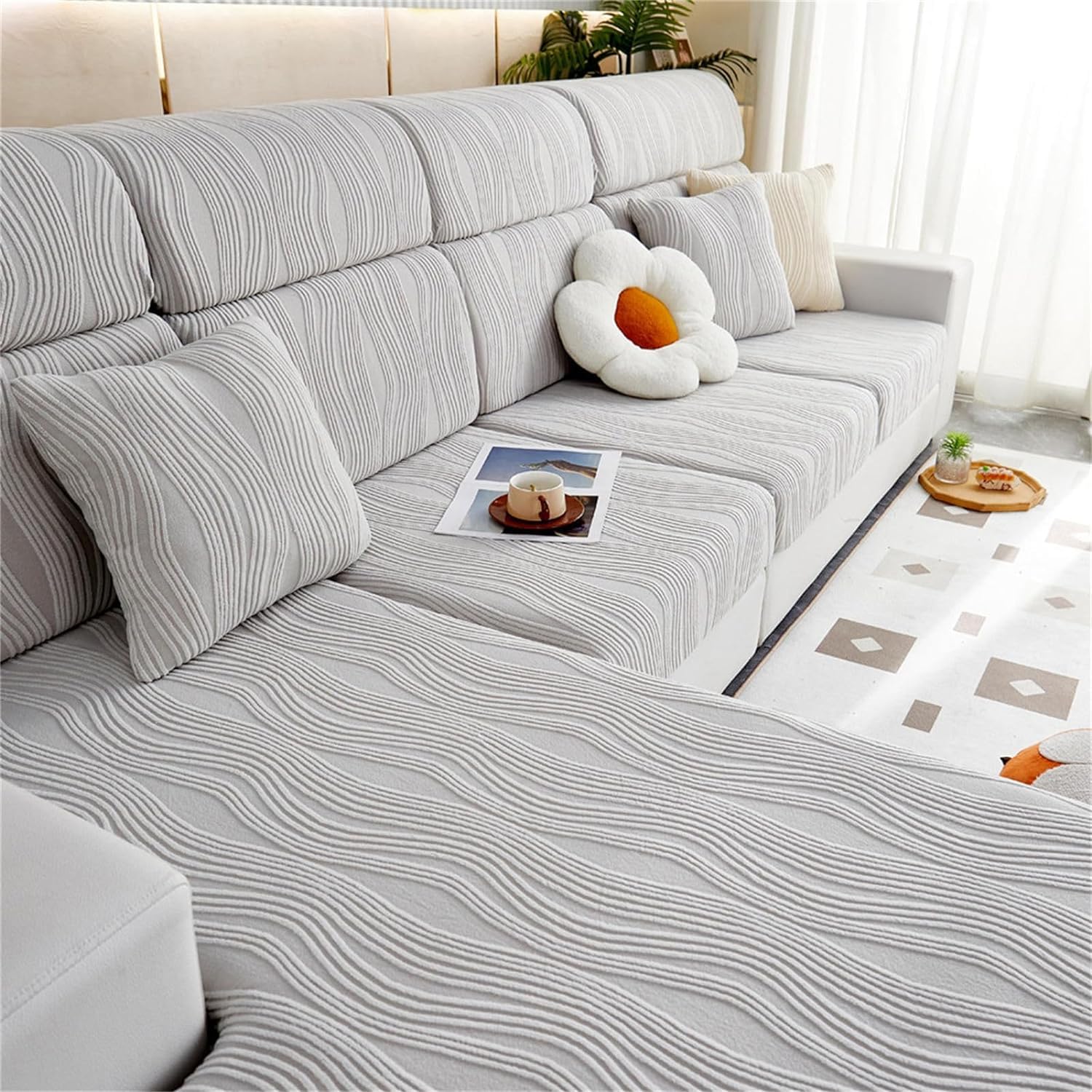 Cmeilau 2024 New Universal High Stretch Sofa Covers,Magic Sofa Covers Non Slip Sofa Cushion Covers for Sectional Sofa Home,Separate Cushion Couch Cover