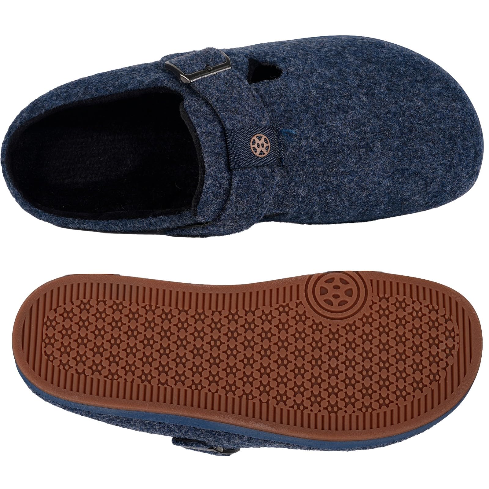 Sisttke Pantofole Donna Uomo Ciabatte in Feltro Unisex Slippers Invernali Chiuse con Plantare Intercambiabile
