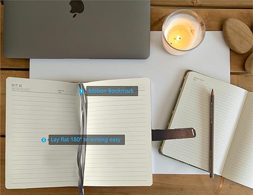 Miniatura 4 de wohalipsy Cuadernos de diario Cuaderno de tapa dura de cuero A5 cuaderno diario (leonado)