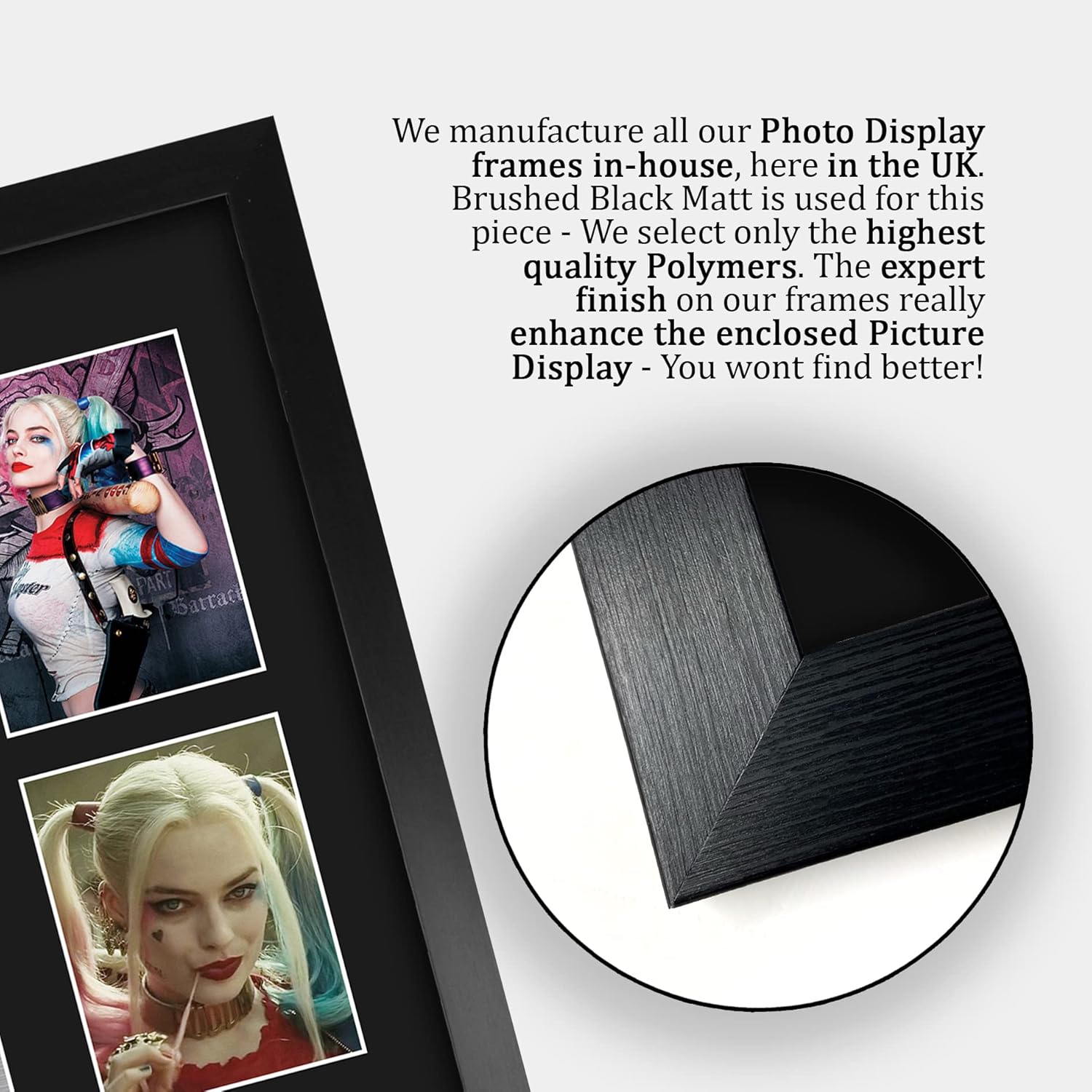HWC Trading Margot Robbie Suicide Squad 16 x 12 inch (A3) Printed Gifts Signed Autograph Picture for Movie Memorabilia Fans - 16" x 12" Framed