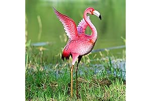 Gorgeous Metal Flamingo Yard Decor