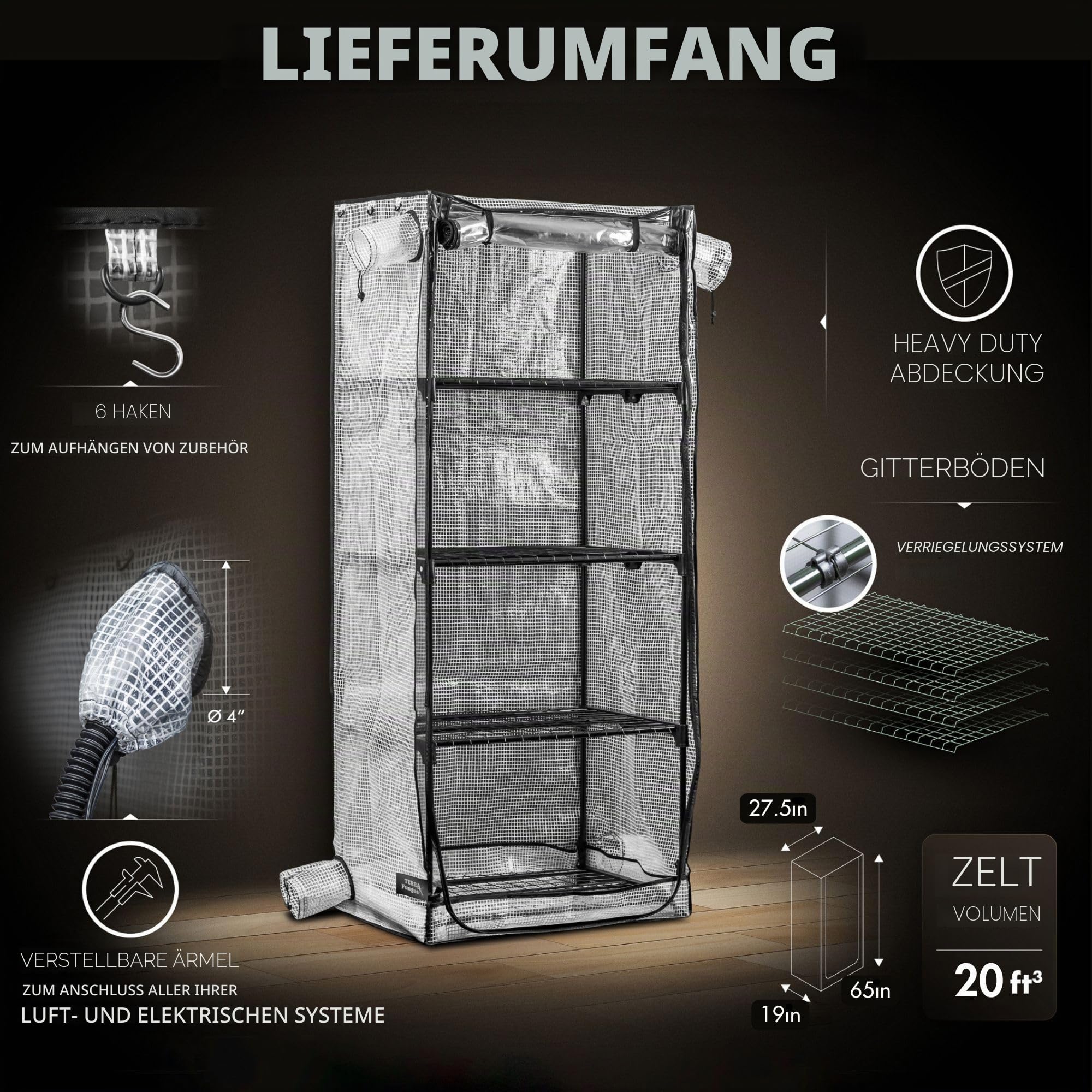 Martha-Zelt, Pilz-Zelt, Indoor-Gewächshaus, Pflanzenschrank, Mini-Gewächshaus für den Innenbereich, Pilzfruchtkammer, passend für Einläufe und mehr Anbauzubehör | Martha Zelt Kleines Gewächshaus für den Innenbereich, Obstkammer, passend für Einrohr