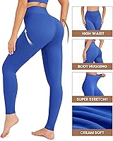 Vista 5 de VALANDY Leggings de cintura alta para mujer, elásticos, control de abdomen, entrenamiento, correr, yoga, pantalones, tallas regulares y grandes