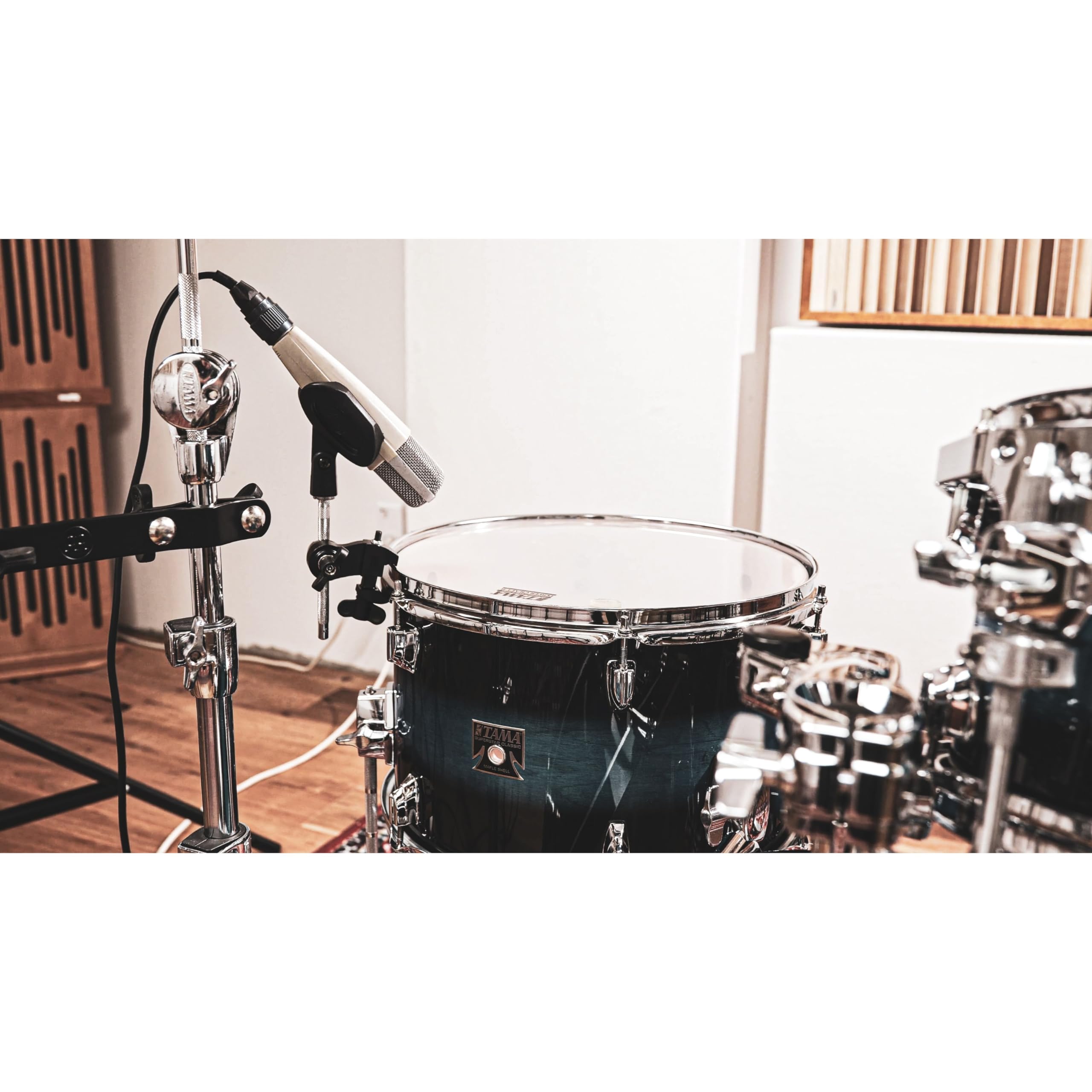 Meinl Percussion MPMCS - Set di supporti per microfono per vasca con morsetti multipli, aste corte e controdado