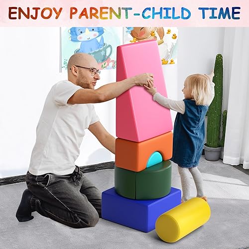 Miniatura 8 de GUINGFUN 6 juguetes de escalada para niños pequeños de 1 a 3 pulgadas, bloques de escalada para bebés, habilidades motoras, juego suave para niños