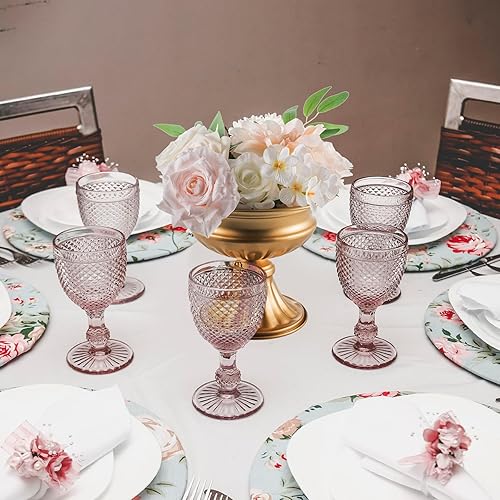 Miniatura 3 de Jarrones dorados para centros de mesa, bodas, jarrón pequeño de pedestal de compota de 6.5 pulgadas para centro de mesa, decoración de maceta de