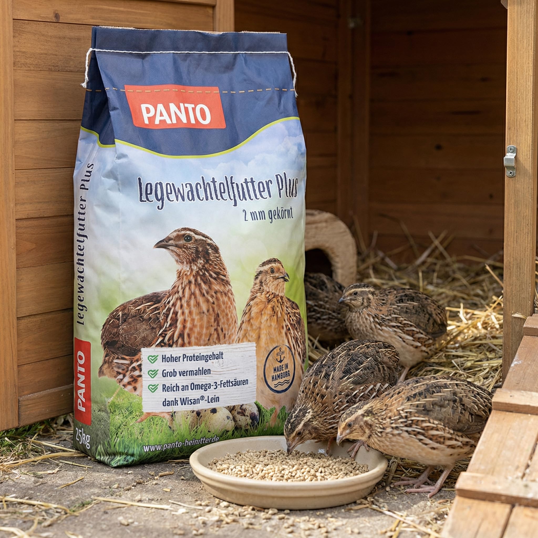 PANTO Legewachtel Plus 10 kg – gekörntes Wachtelfutter (2 mm) für optimale Legeleistung, Alleinfuttermittel für Legewachteln, Geflügelfutter