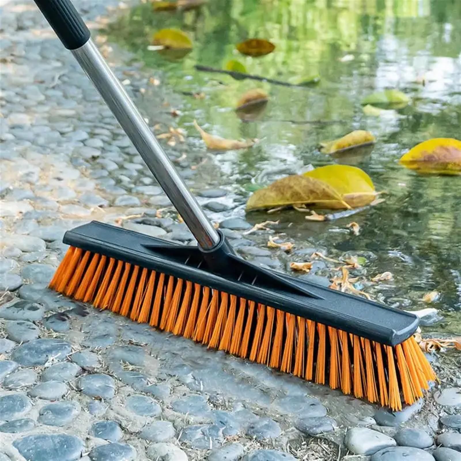 Besen Draußen Duschschrubber mit steifen Borsten, Bodenbesen for Schrubben von Außenkehrbürsten for tragbare Bodenschrubber for Kehrbürsten im Freien(50cm)