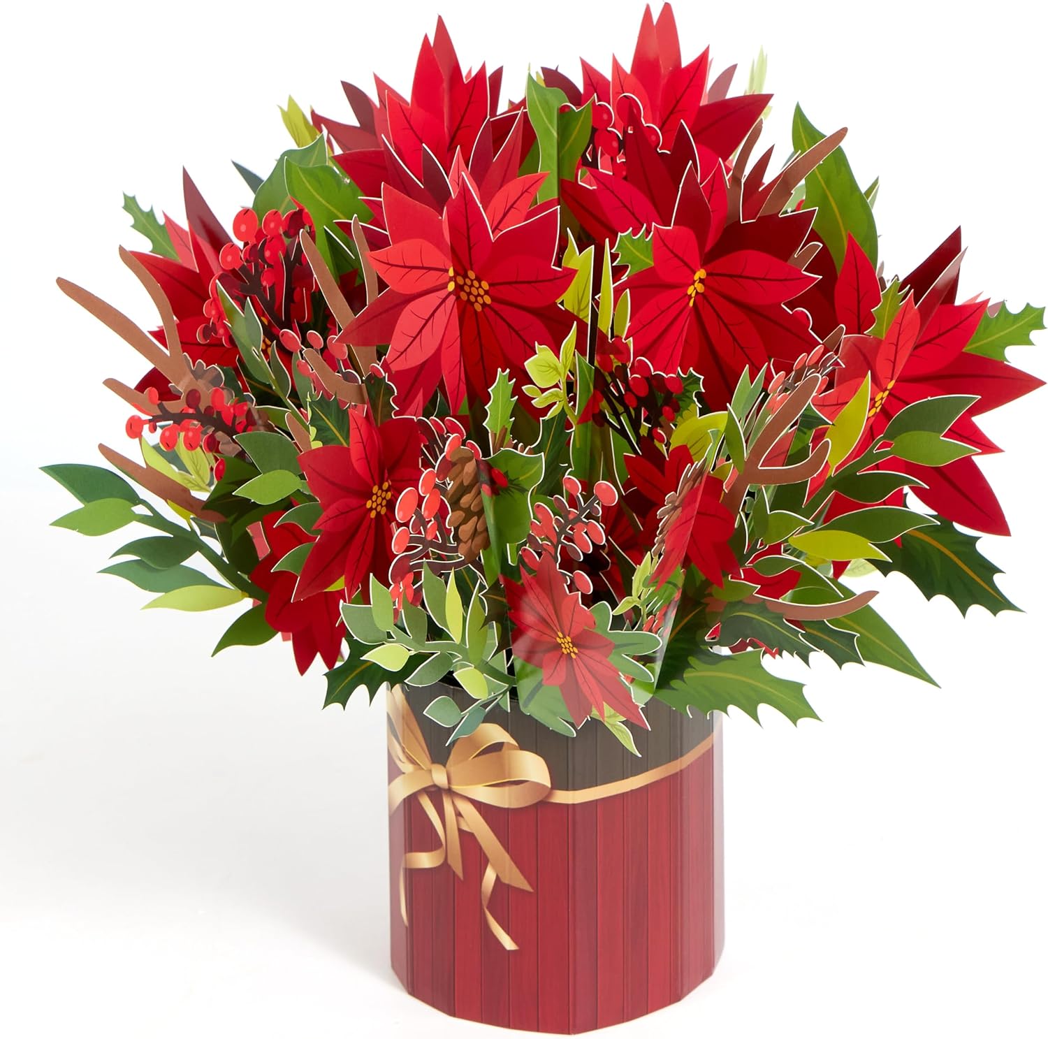 JOYIN Christmas 3D Forever Flower Greeting Cards, Pop Up Cards with Envelopes, Xmas Festive Pop Up Card for Family Members, Christmas decor, Warm Present Giving, Thanksgiving and all occasions