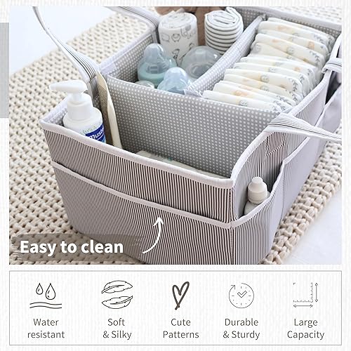 Miniatura 5 de Lily Miles Paquete de pañales - Paquete de inicio para el cuidado del bebé 2 organizadores de pañales para artículos esenciales para bebés, ideal