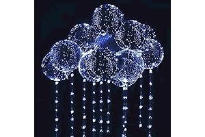 10 PACKS LED Bobo Balloons, Light Up Glow Bubble Balloons with String Lights