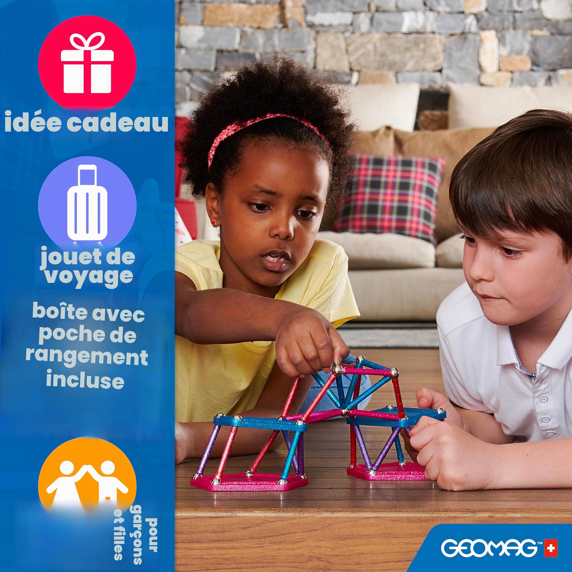 Geomag Jeux de Construction Magnétique pour Enfants - Jouets éducatifs pour Garçons et Filles 100% Recyclé - Collection Green Panels 114 pièces