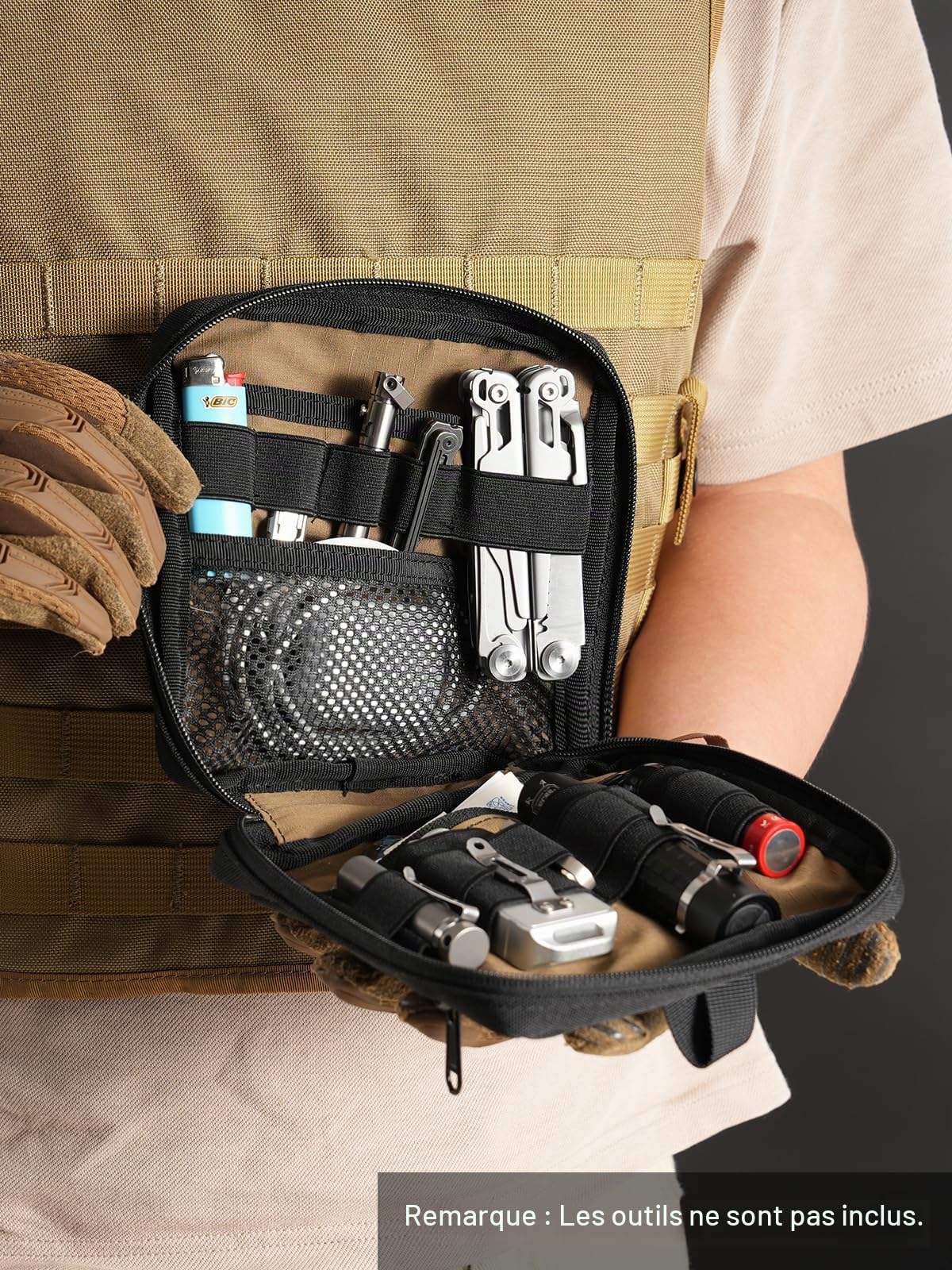 VIPERADE CHP2 Molle Sac Tactique, Pochette EDC, Sacs Tactiques Molle, Organisateur EDC, Pochette Molle Utilitaire 500D pour Outils EDC/Stockage numérique/Camping Bush Craft Survival
