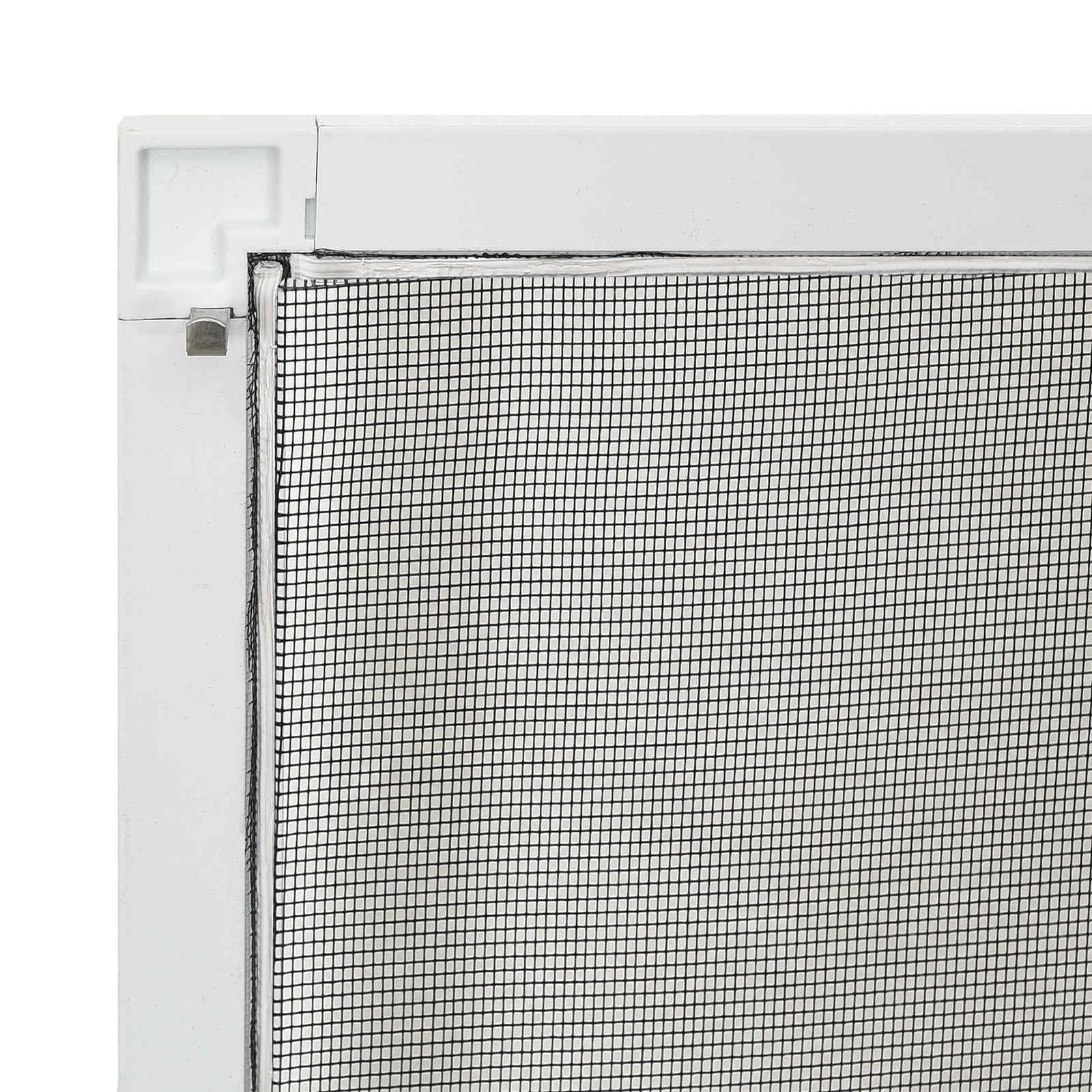 Fenster Weiß 120 x 140 cm mit Aluminiumrahmen und Fiberglasgewebe, zuschneidbar, ohne Bohren, ideal für Schlafzimmer, Küche, Wohnzimmer, Balkontür, Mückenschutz, Fliegenschutz