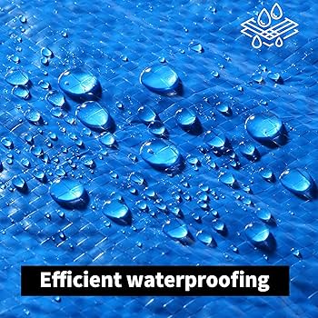 Heavy Duty Tarpaulin Ground Sheet - 6M X 4.5M (130GSM Green And White Striped Waterproof Cover