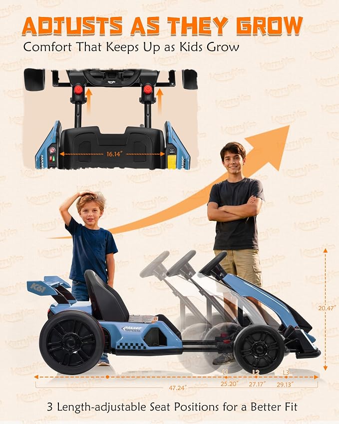 KerryYoo K61 Go Kart eléctrico con asiento ajustable miniatura 4
