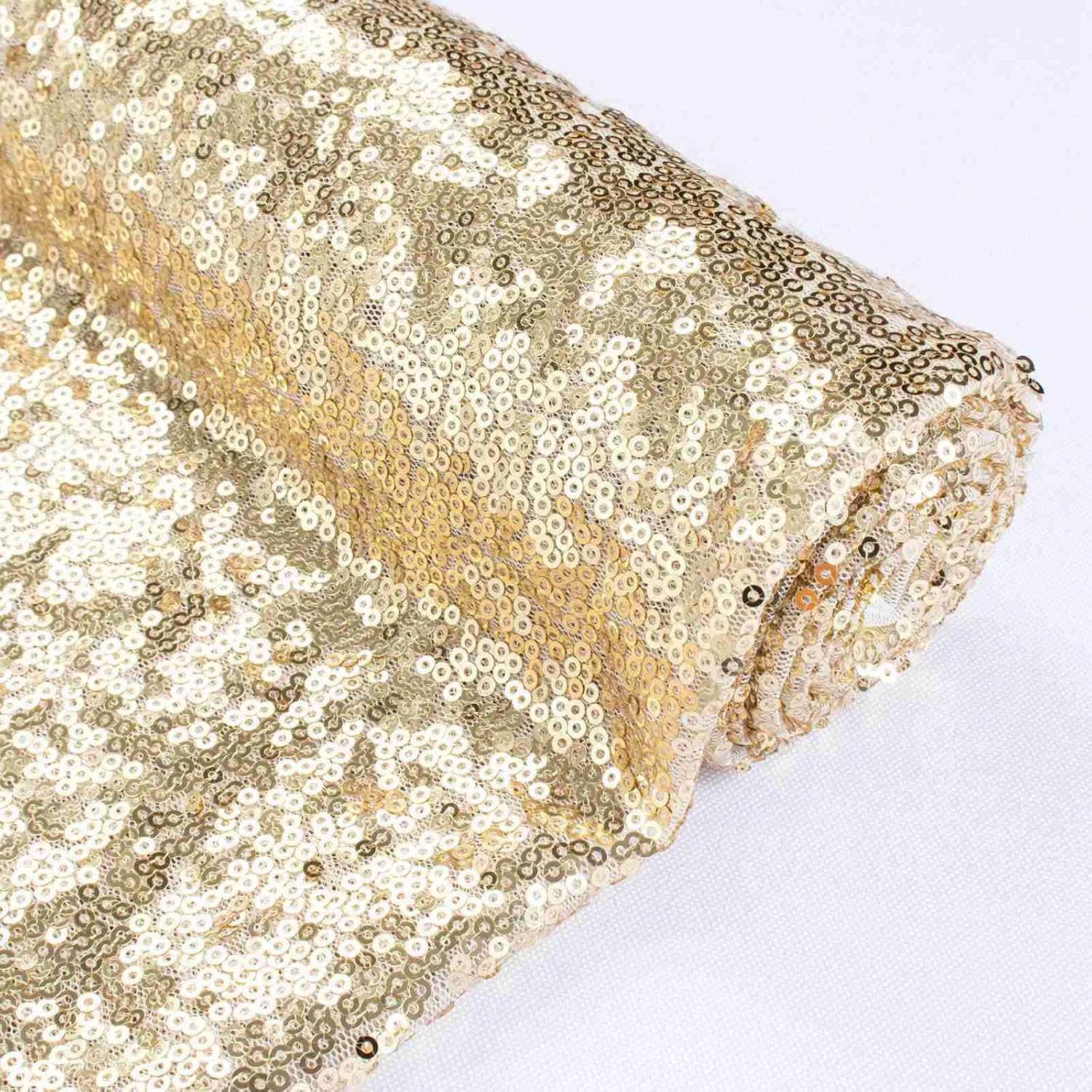 Partisout Sequin Fabric by The Yard Gold Sequin Material