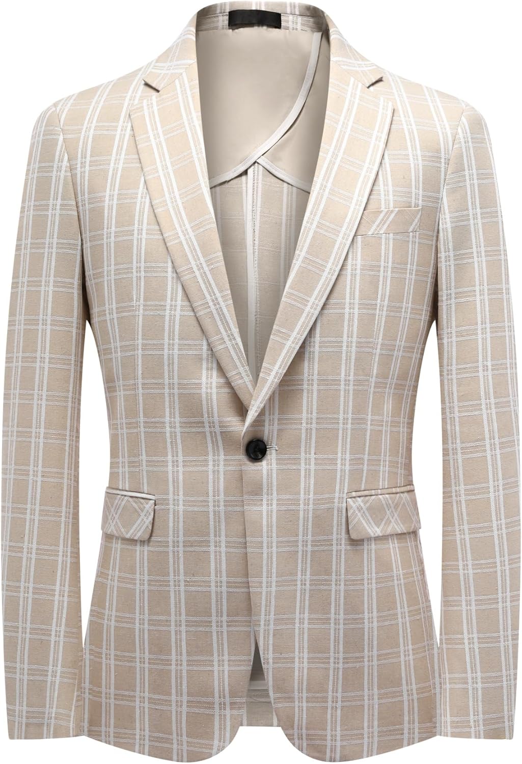 Cloudstyle Mens Plaid Blazer Lightweight Casual Sport Coat Daily Slim Fit Suit Jacket - Image 4