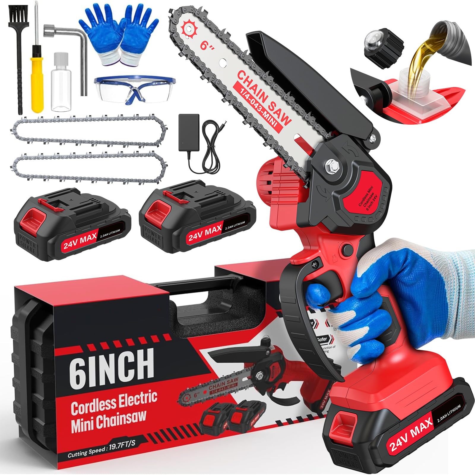 6 Inch Mini Chainsaw Cordless Hguptgw