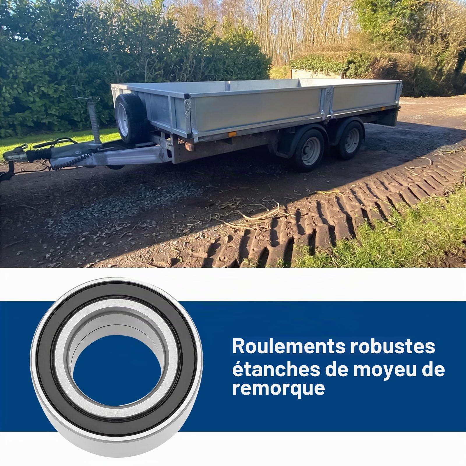 1 moyeu de roue de remorque scellé robuste JRM4249 compatible avec Ifor Williams - Accessoire de roulement de roue de remorque scellé - 76 x 42 x 39 mm