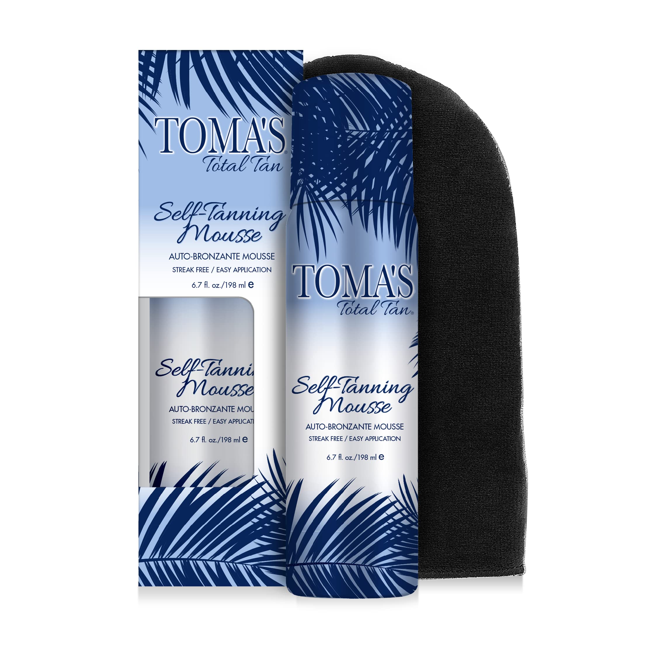 TOMAS TOTAL TAN Mousse Instant Sunless ner - Whole Body Self- ning for Women & Men, Natural Looking Golden Bronze Color Streak-Free Application Guide - Cruelty-Free - 6.7 fl oz