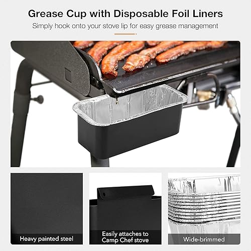 Miniatura 3 de Stanrbroil - Taza de grasa para parrilla de chef de campamento con forro de aluminio para bandejas de goteo (paquete de 10), taza para soporte de