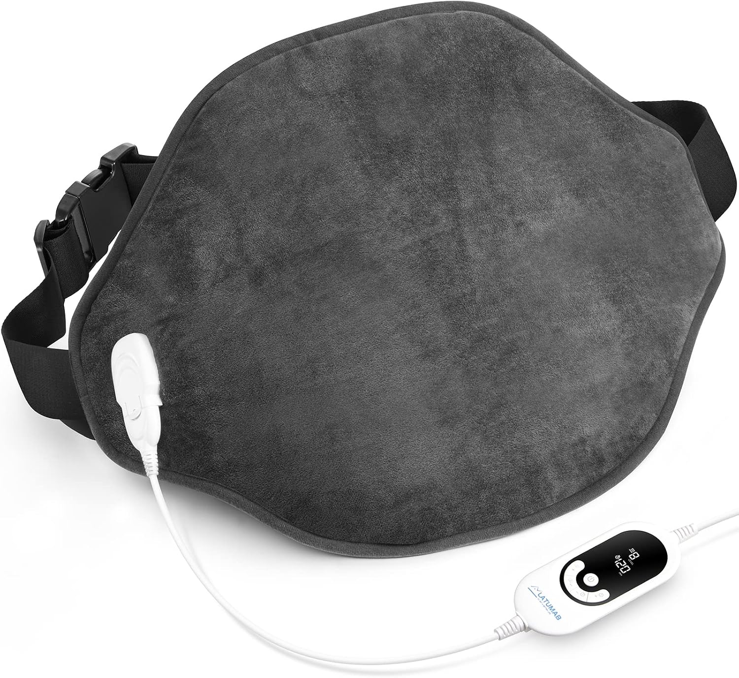 Latumab Heating Pad for Back Pain Relief, Large Electric Heated Back Wrap w/Strap, Menstrual Heating Pad, Heating Pads for Cramps, Waist, Lumbar, Abdomen, 8 Heat Settings, 5 Timers, 15"x24", Washable