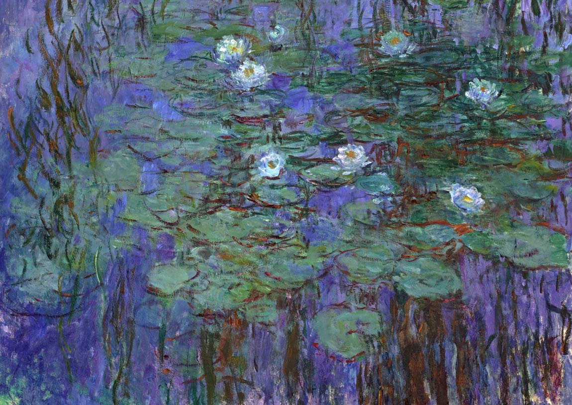 Amazon.co.jp: 世界の名画 モネ 青睡蓮 Blue-Water-Lilies ジークレー