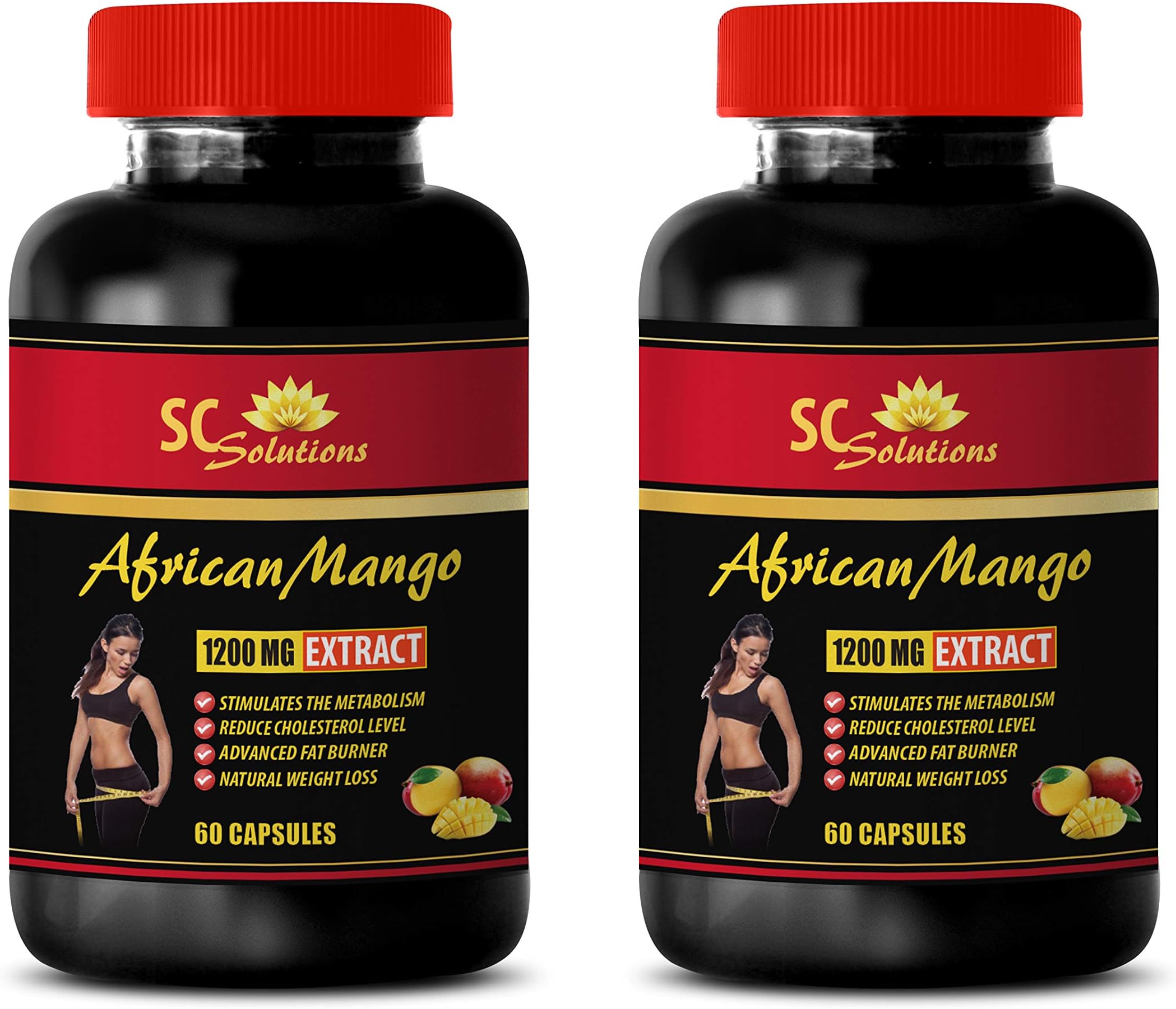 Appetite suppressant Green Tea - African Mango Extract 1200mg - African Mango Lean Advanced Weight Loss - 2 Bottles