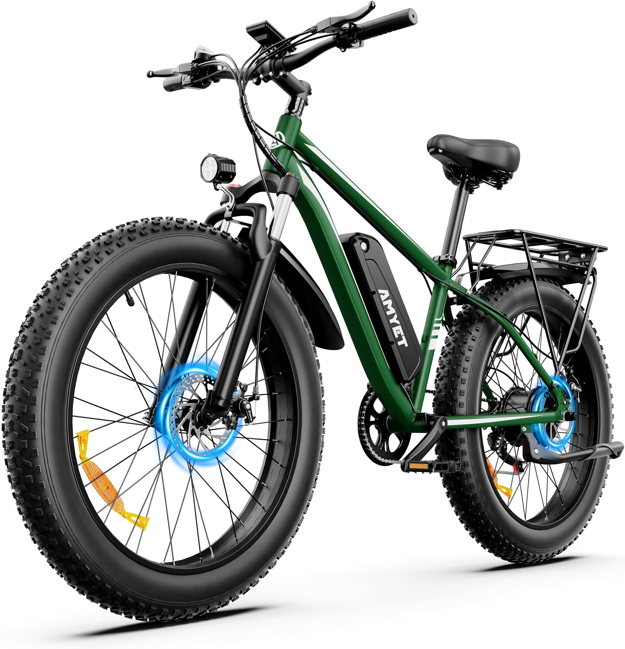 AMYETEB26 Electric Bike for Adults Peak 1500W Electric Bicycle 48V 15AH (720WH) Battery Electric Bike 26" Fat Tire Mountain 28mph 7 Speed Gears Ebike