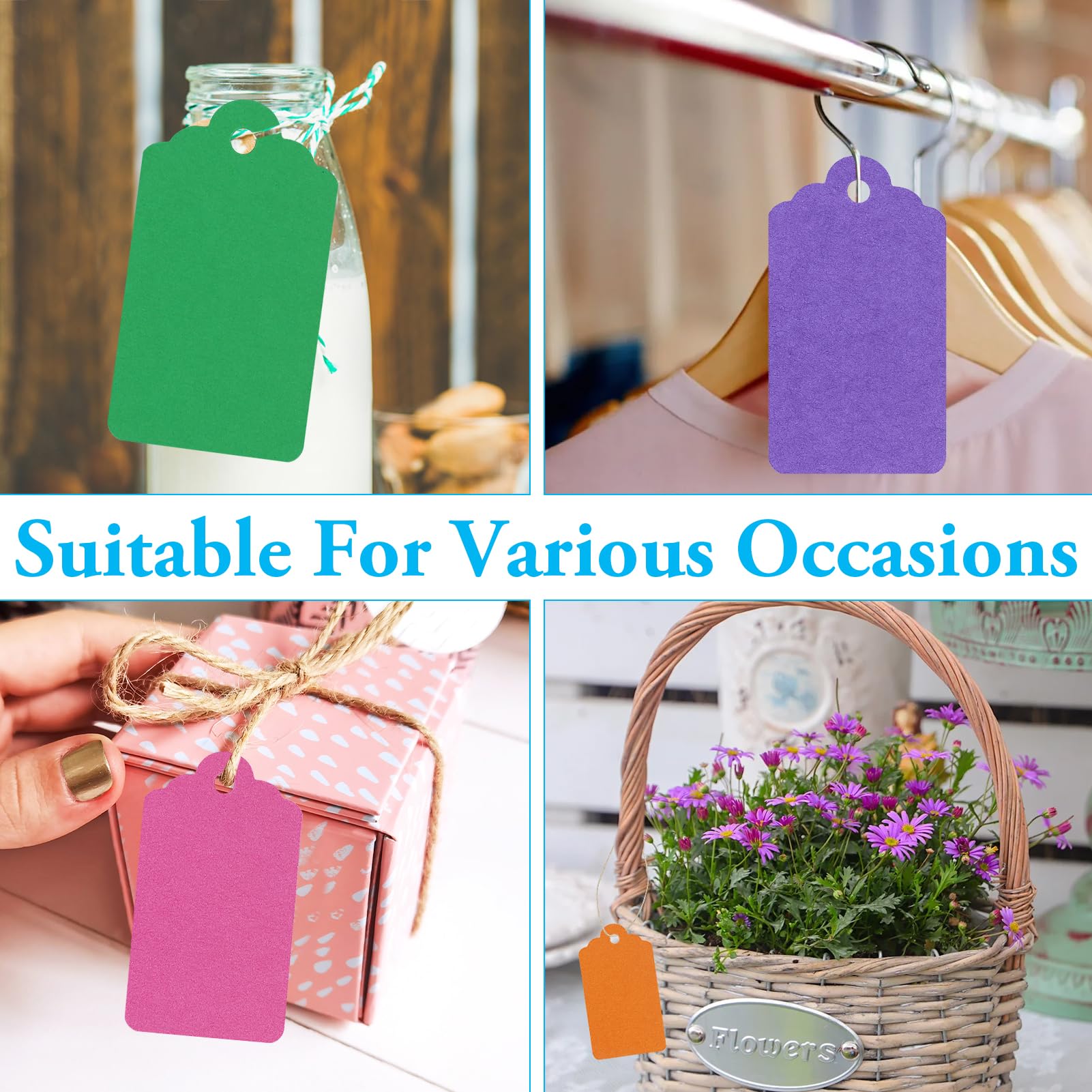8x Label / Kaartje van karton / Cadeaulabels / Labels | LEUK DAT JE ER WAS | voor aan
