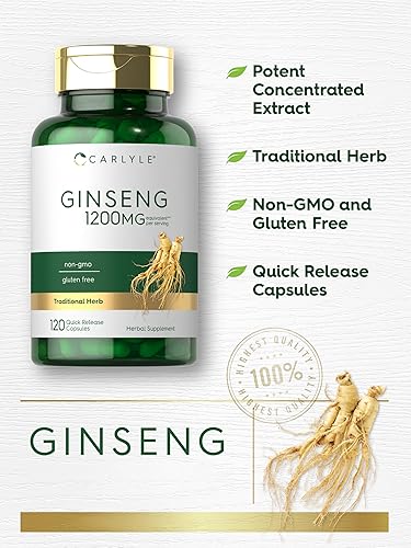 Miniatura 4 de Carlyle Suplemento de extracto de ginseng | 120 cápsulas | Pastillas para hombres y mujeres | Sin OMG y sin gluten
