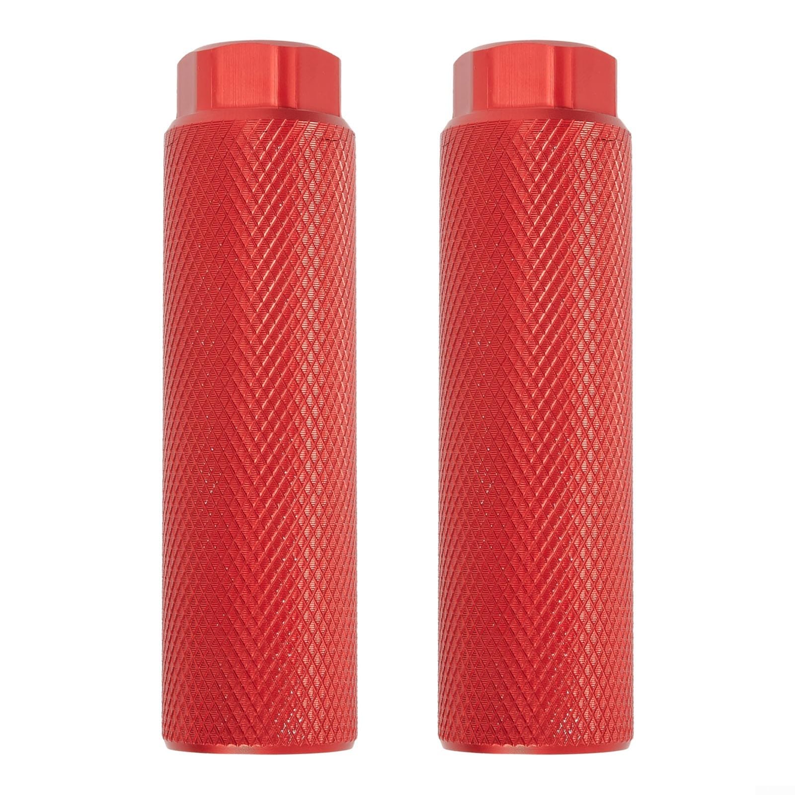Honseadek Aluminium Alloy Bike Pegs for MTB, Anti-Slip Knurled Cylinder Footrest for 3/8 Inch Axles, Rear Axle Stunt Pegs for Trick(red)