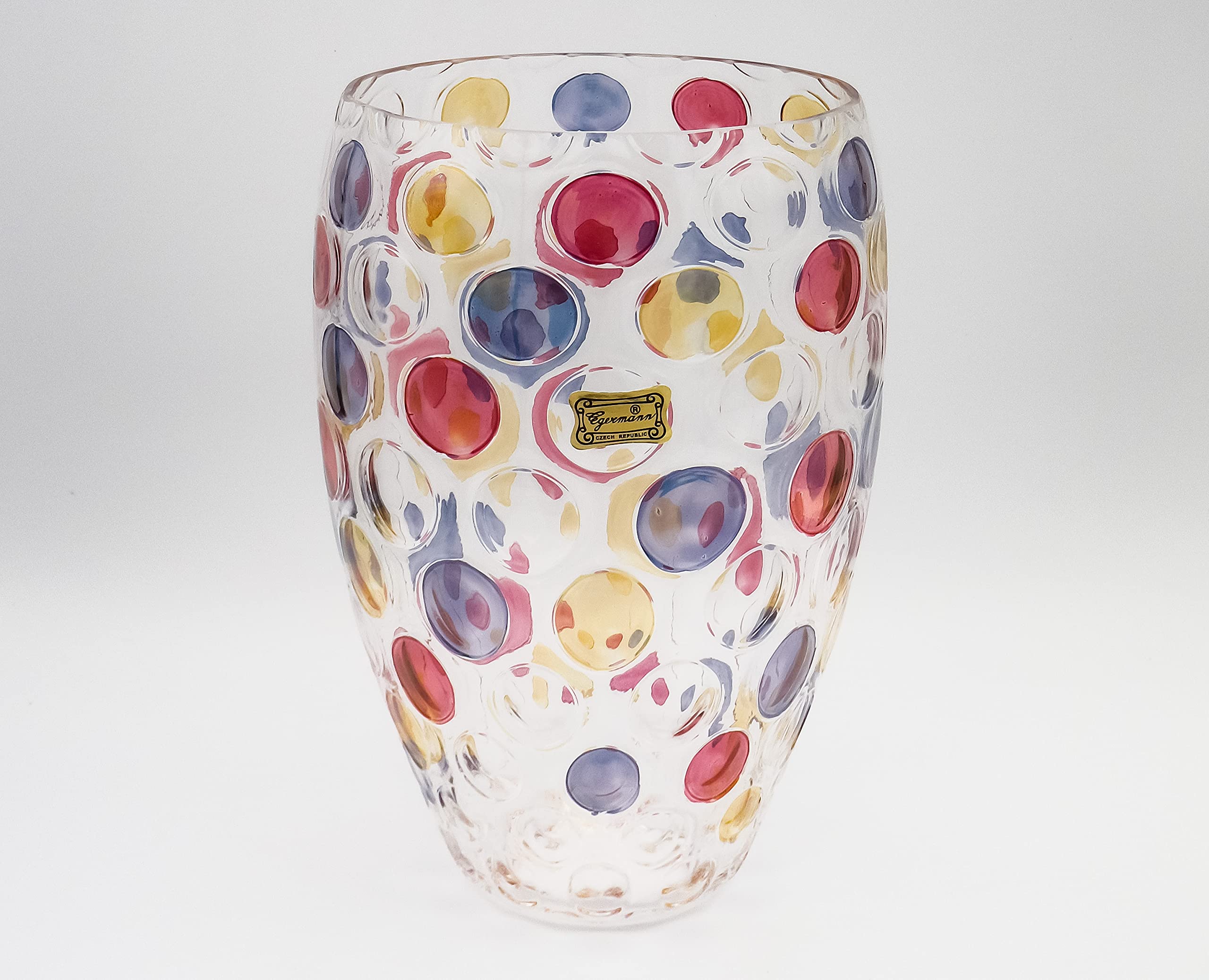 Amazon.co.jp: ボヘミアングラス エーゲルマン ハンドペイント花瓶 EGV